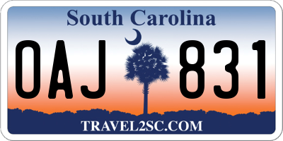 SC license plate OAJ831