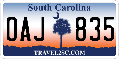 SC license plate OAJ835