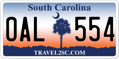 SC license plate OAL554