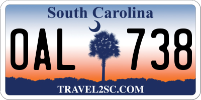SC license plate OAL738
