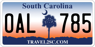 SC license plate OAL785
