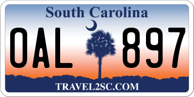 SC license plate OAL897