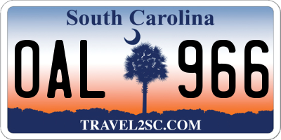 SC license plate OAL966