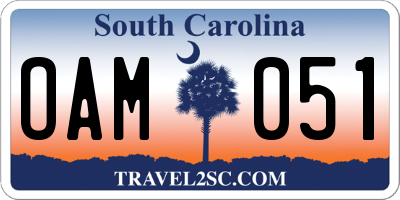 SC license plate OAM051