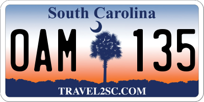 SC license plate OAM135