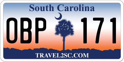 SC license plate OBP171