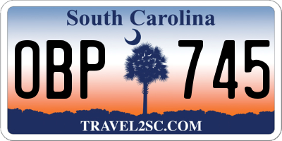 SC license plate OBP745