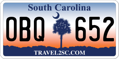 SC license plate OBQ652