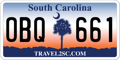 SC license plate OBQ661
