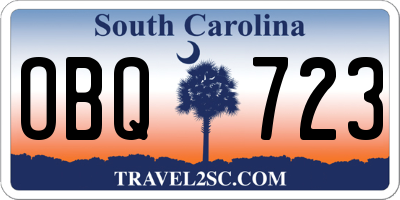 SC license plate OBQ723