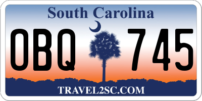 SC license plate OBQ745