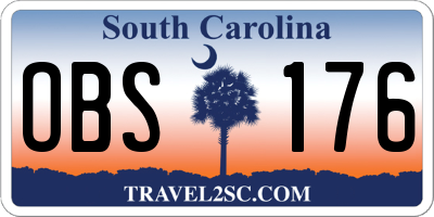 SC license plate OBS176