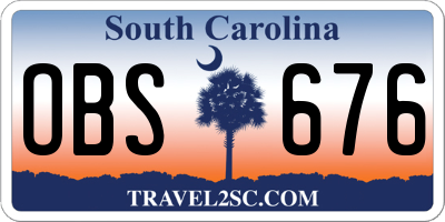 SC license plate OBS676