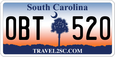 SC license plate OBT520