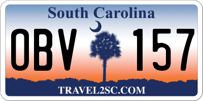 SC license plate OBV157