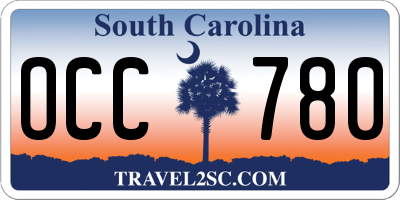 SC license plate OCC780