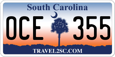 SC license plate OCE355