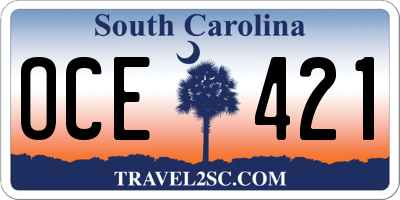 SC license plate OCE421