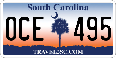 SC license plate OCE495