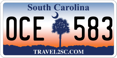 SC license plate OCE583