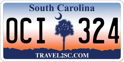 SC license plate OCI324
