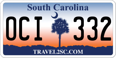 SC license plate OCI332