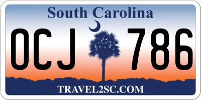 SC license plate OCJ786