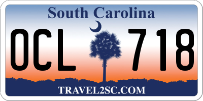 SC license plate OCL718