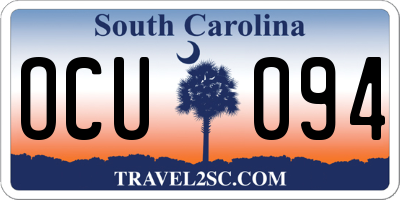 SC license plate OCU094
