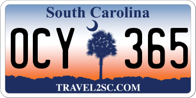 SC license plate OCY365