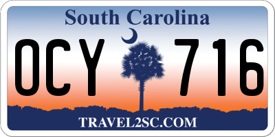 SC license plate OCY716