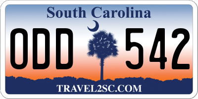 SC license plate ODD542