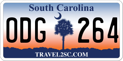 SC license plate ODG264