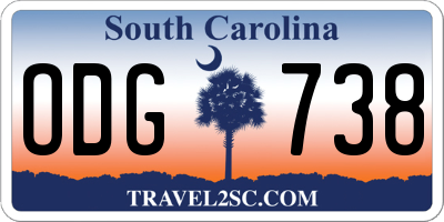 SC license plate ODG738