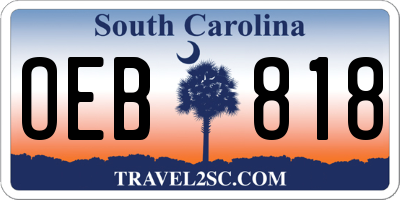 SC license plate OEB818