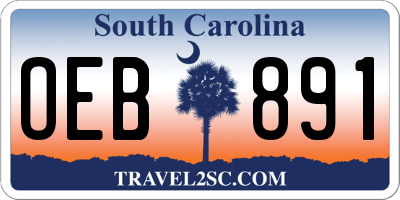 SC license plate OEB891