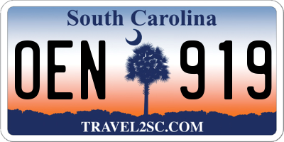 SC license plate OEN919