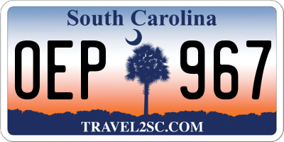 SC license plate OEP967