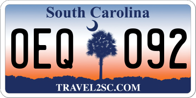 SC license plate OEQ092