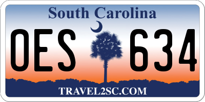 SC license plate OES634