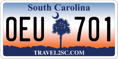 SC license plate OEU701