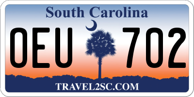 SC license plate OEU702