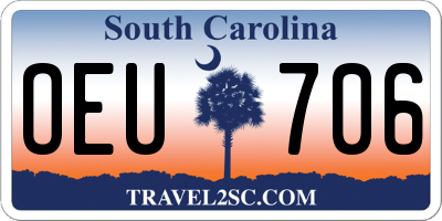 SC license plate OEU706