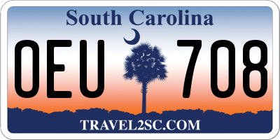 SC license plate OEU708