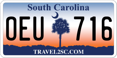 SC license plate OEU716