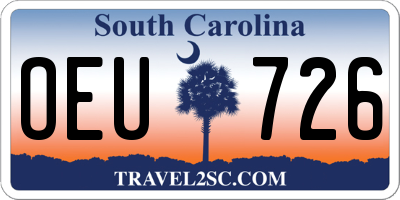 SC license plate OEU726