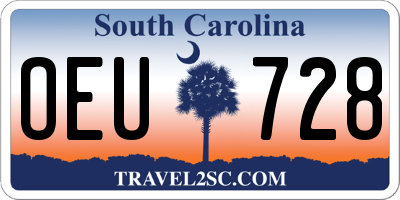 SC license plate OEU728