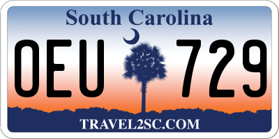 SC license plate OEU729