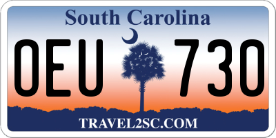 SC license plate OEU730