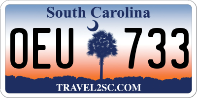 SC license plate OEU733